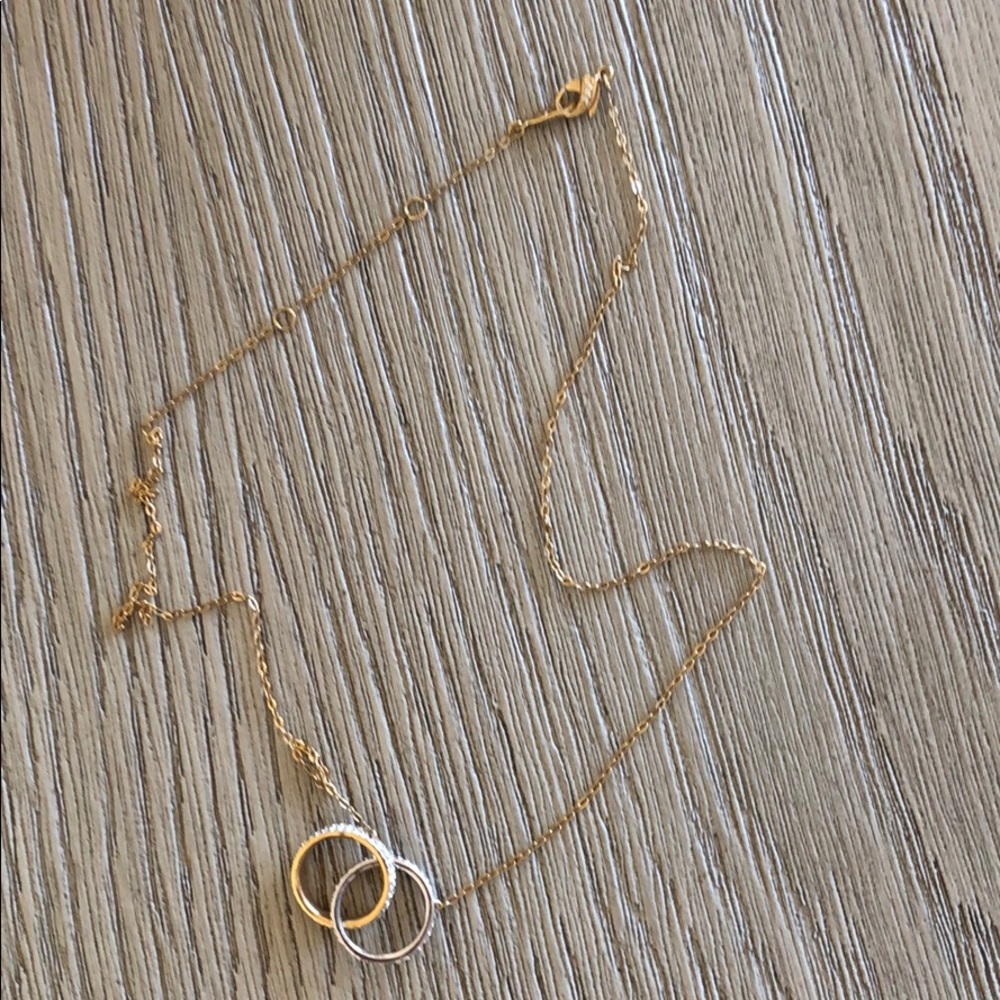 Nadri Silver and Gold Link Necklace